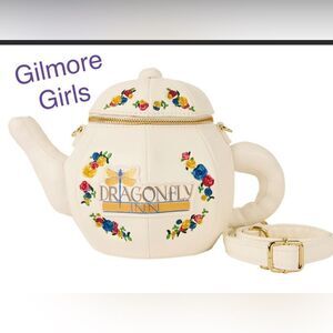 Loungefly WB Gilmore Girls Dragonfly Inn Figural Teapot Crossbody Bag